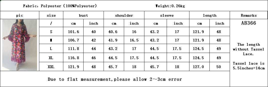 Festival Bloom Tassel Jalabiya Dress (Flash Sale 50% OFF)