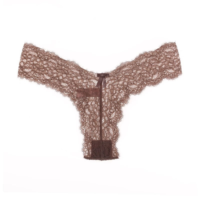 Charming Lace Bow Thong