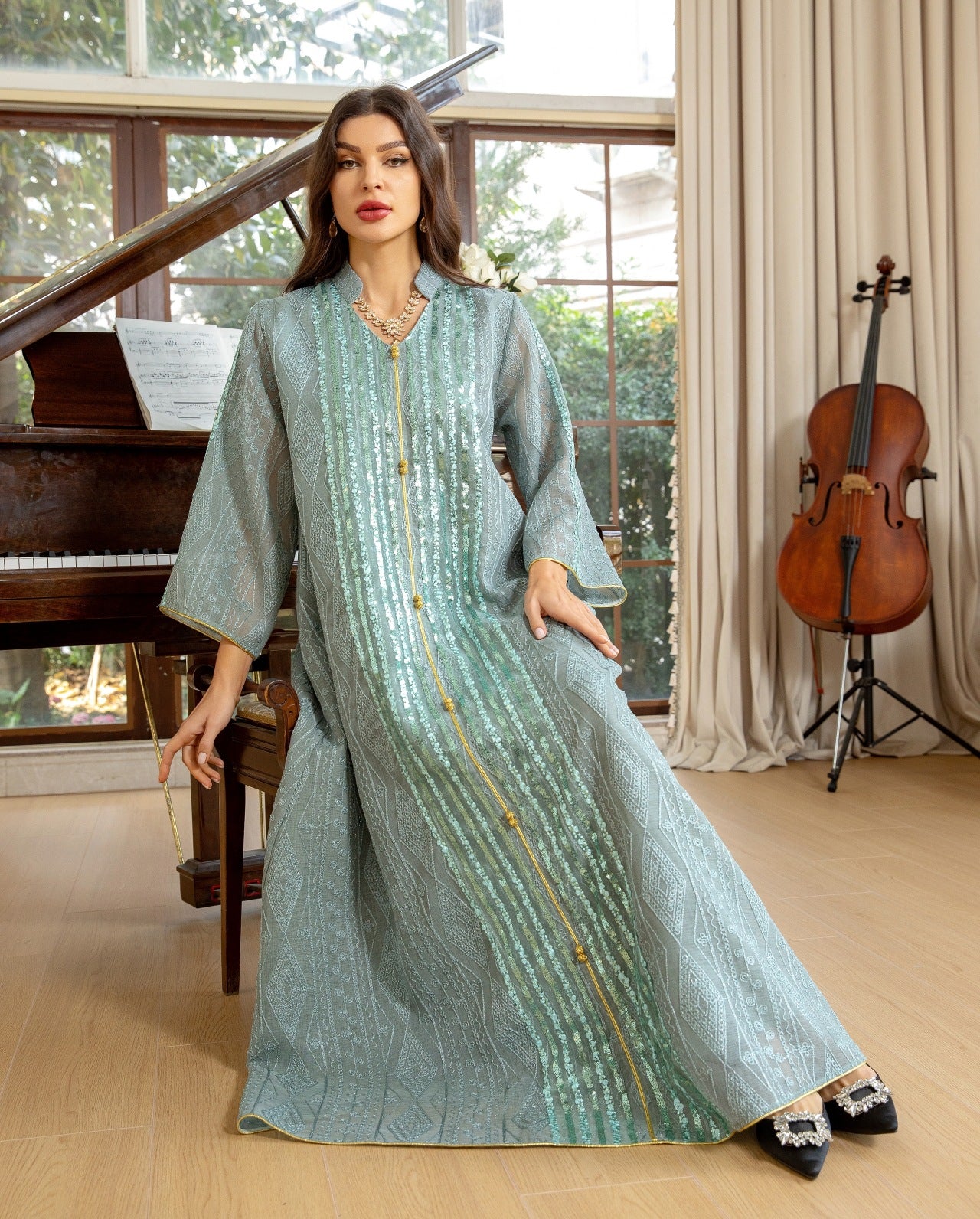 2025 Royal Gleam Embellished Kaftan