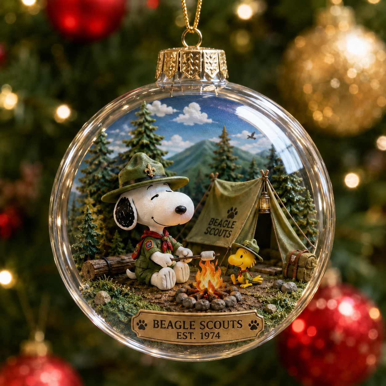 Vintage Campfire Scouts Est. 1974 Christmas Ornament