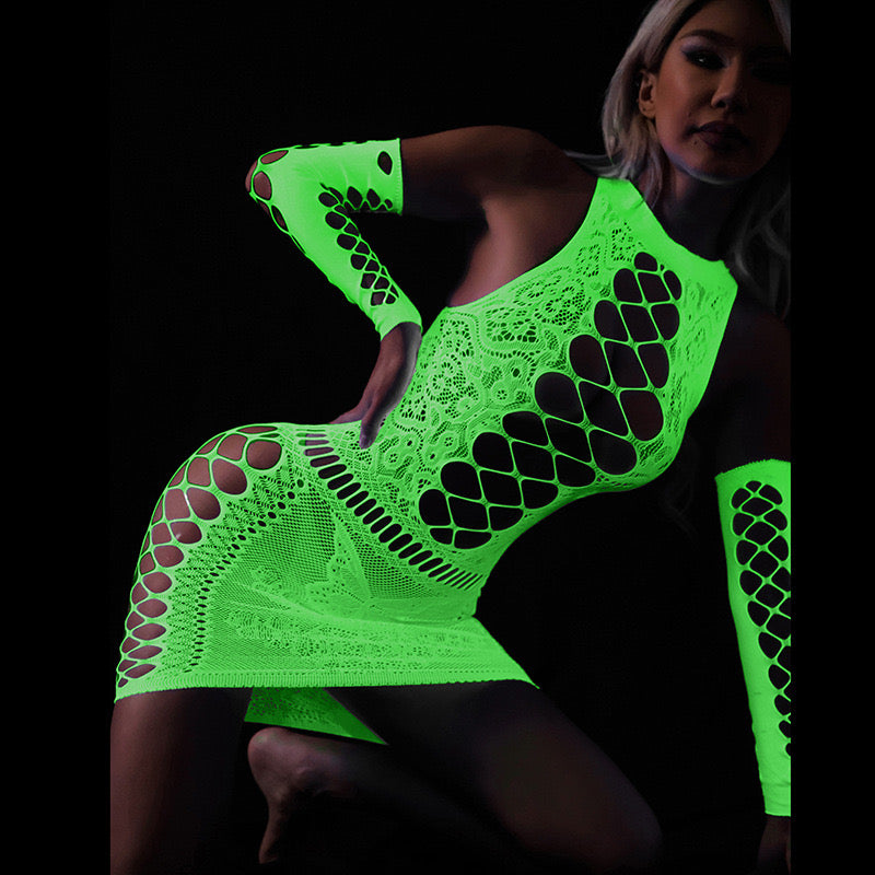 Luminous Party Night Fishnet Stockings