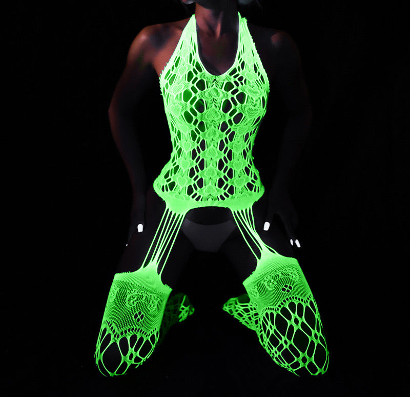 Glow Fishnet Seduction Party Tights