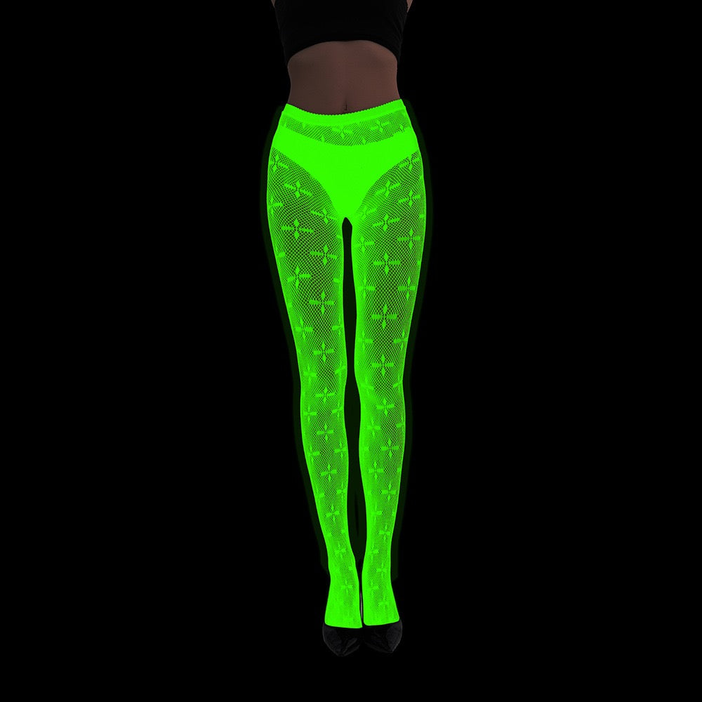 Glow-in-the-Dark Party Fishnet Stockings