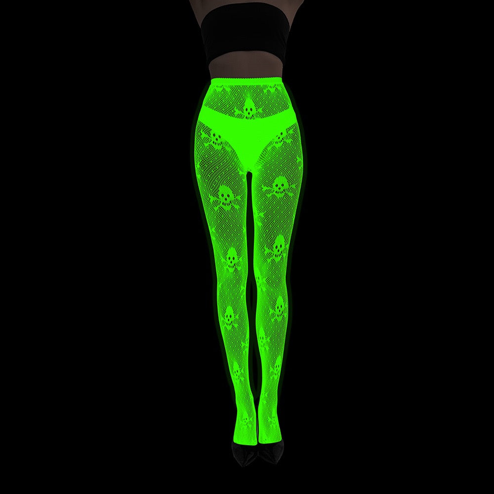 Midnight Luminous Fishnet Tights