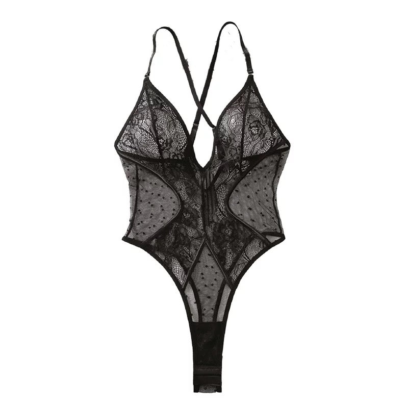 Black Lace Embroidered Set - Classic & Seductive