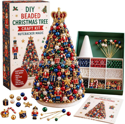 DIY Beaded Pearl Art Santa Claus Christmas Tree – Ornament Kit Holiday Decor
