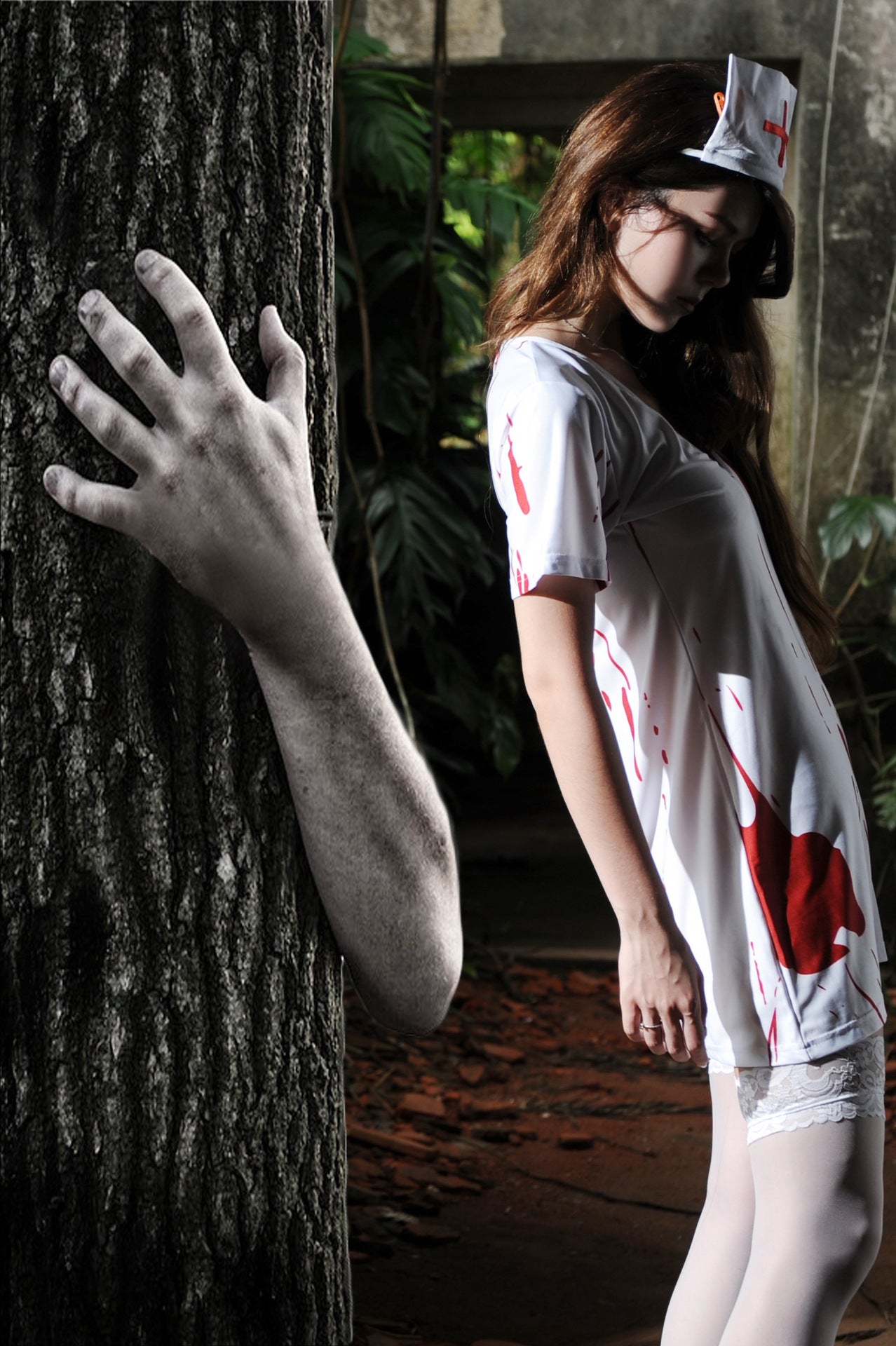 🩸 2025 Bloody Nurse Halloween Costume Set 🩸