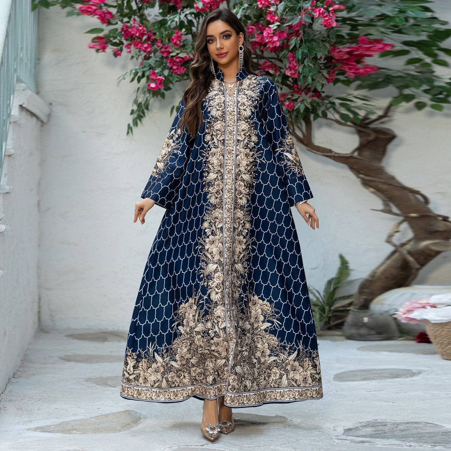 Royal Bloom Embellished Abaya Kaftan (Flash Sale 50% OFF)
