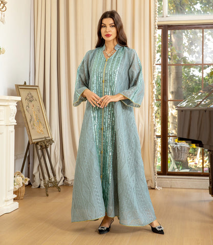 Royal Bloom Embellished Abaya Kaftan (Flash Sale 50% OFF)