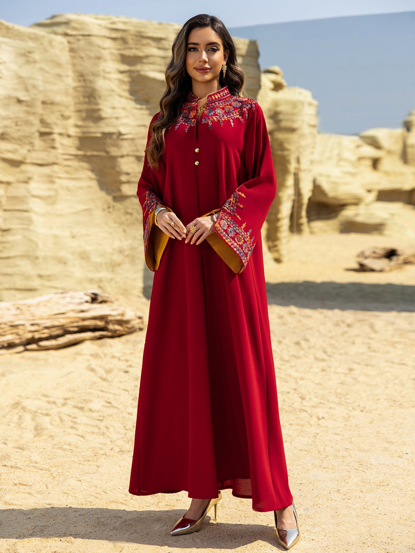 Royal Bloom Embellished Abaya Kaftan (Flash Sale 50% OFF)