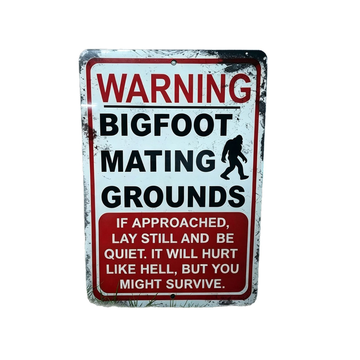 Warning Bigfoot Mating Grounds Sign – Funny Sasquatch Wall Decor