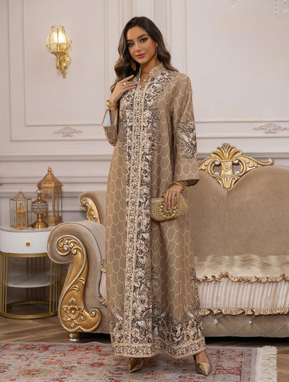 Royal Bloom Embellished Abaya Kaftan (Flash Sale 50% OFF)
