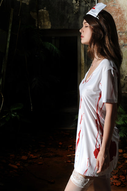 🩸 2025 Bloody Nurse Halloween Costume Set 🩸