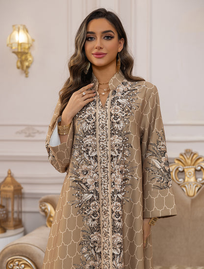 Royal Bloom Embellished Abaya Kaftan (Flash Sale 50% OFF)