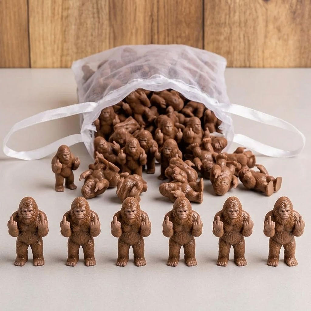 Middle Fingers Mini Bigfoot, Funny Gag Gift