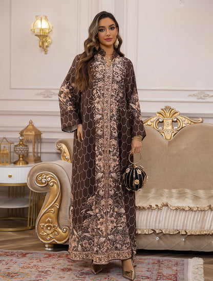 Royal Bloom Embellished Abaya Kaftan (Flash Sale 50% OFF)