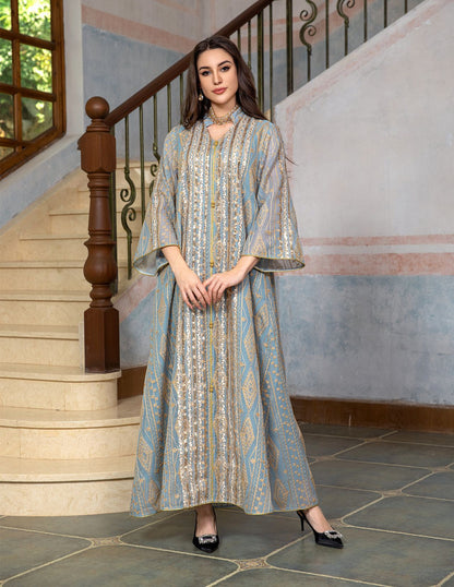 Royal Bloom Embellished Abaya Kaftan (Flash Sale 50% OFF)