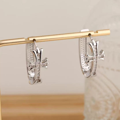 CRUX CROSS EARRINGS  Minimalist Statements in Gold & Silver