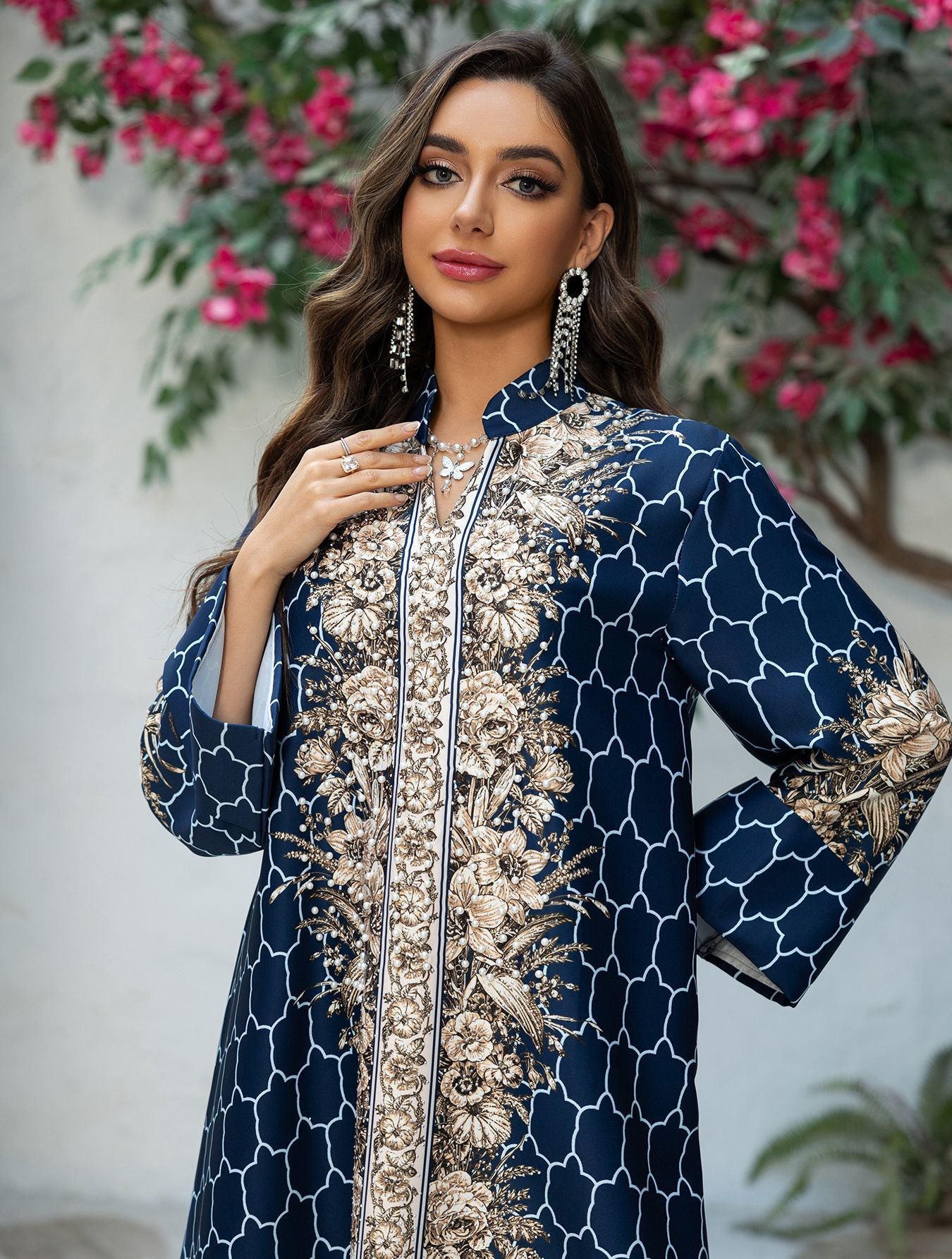 Royal Bloom Embellished Abaya Kaftan (Flash Sale 50% OFF)