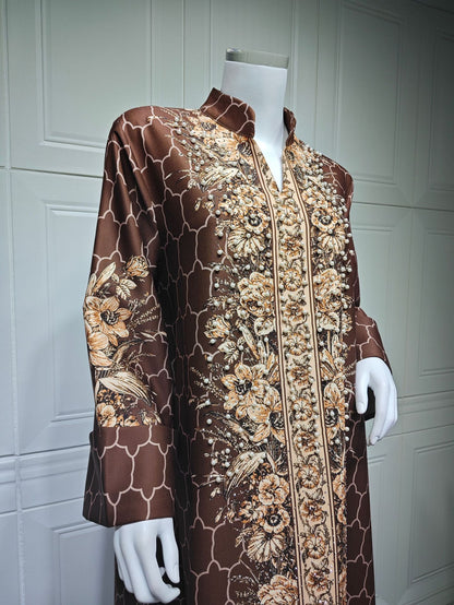 Royal Bloom Embellished Abaya Kaftan (Flash Sale 50% OFF)