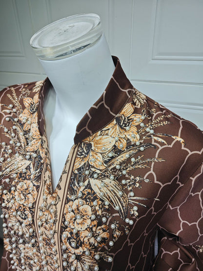 Royal Bloom Embellished Abaya Kaftan (Flash Sale 50% OFF)