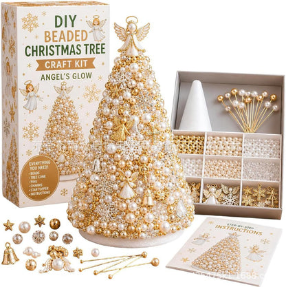 DIY Beaded Pearl Art Santa Claus Christmas Tree – Ornament Kit Holiday Decor