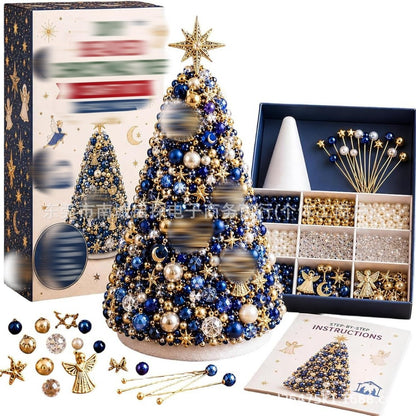 DIY Beaded Pearl Art Santa Claus Christmas Tree – Ornament Kit Holiday Decor
