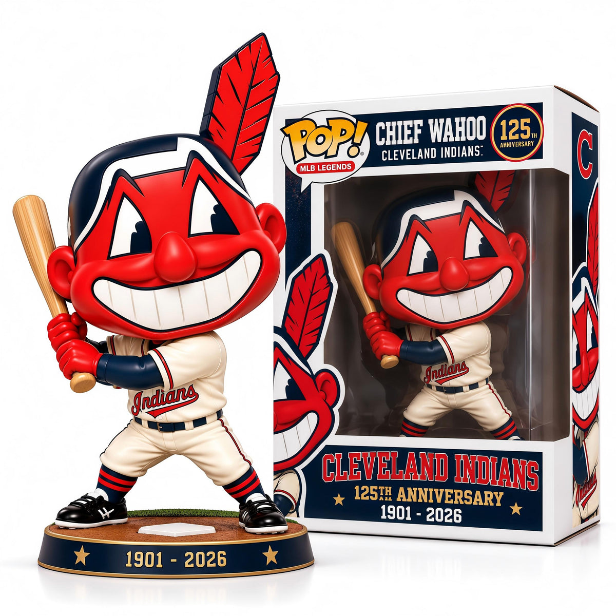 Cleveland I M Chief Wahoo 1901-2026 Anniversary MLB Figurine - Riouribe